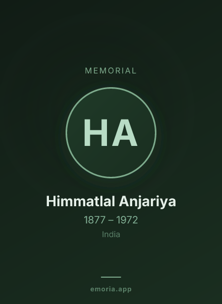 Memorial portrait of Himmatlal Anjariya
