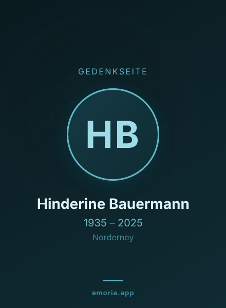 Gedenkportrait von Hinderine Bauermann