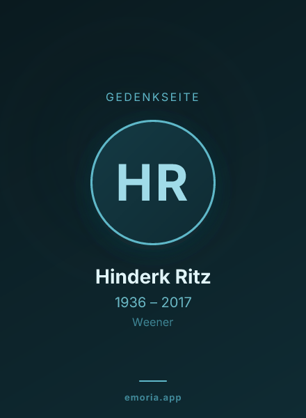Gedenkportrait von Hinderk Ritz