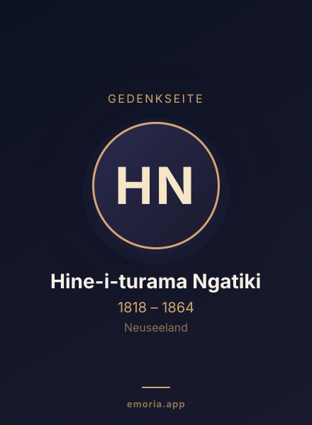 Gedenkportrait von Hine-i-turama Ngatiki