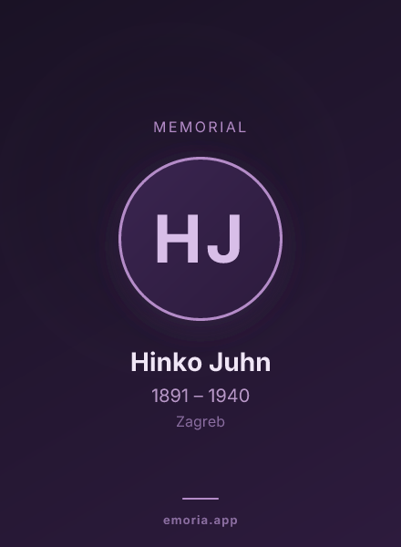 Memorial portrait of Hinko Juhn