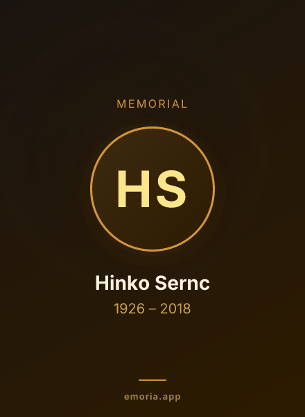 Memorial portrait of Hinko Sernc