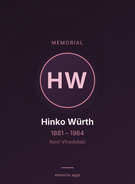 Memorial portrait of Hinko Würth