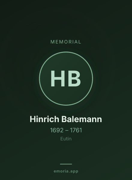 Memorial portrait of Hinrich Balemann