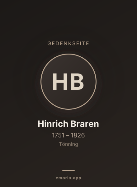 Gedenkportrait von Hinrich Braren