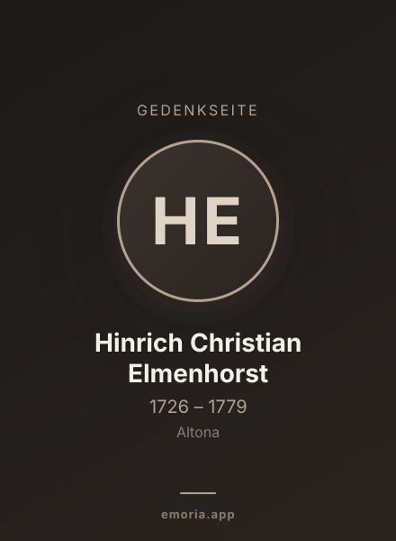 Gedenkportrait von Hinrich Christian Elmenhorst