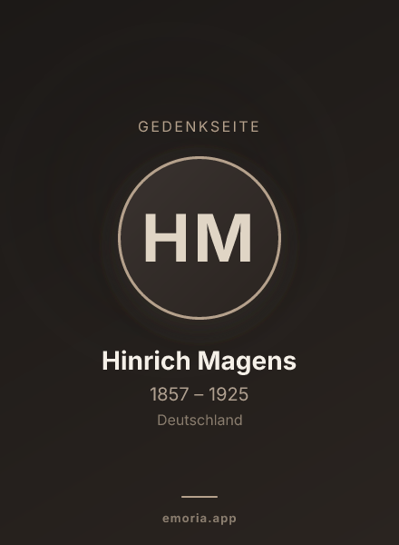 Gedenkportrait von Hinrich Magens