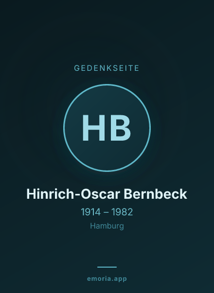 Gedenkportrait von Hinrich-Oscar Bernbeck
