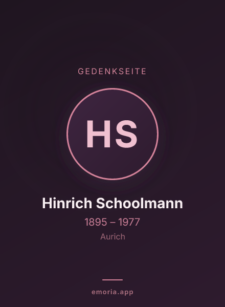 Gedenkportrait von Hinrich Schoolmann