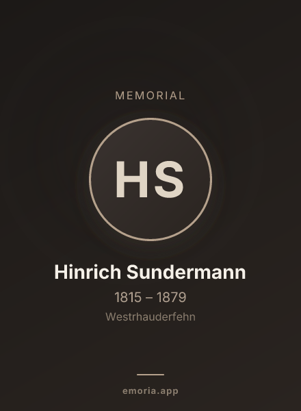 Memorial portrait of Hinrich Sundermann