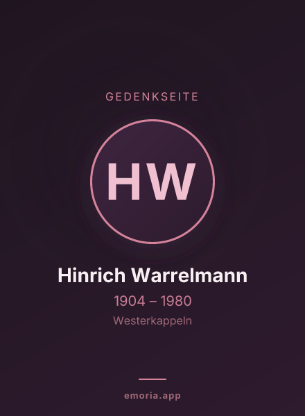Gedenkportrait von Hinrich Warrelmann