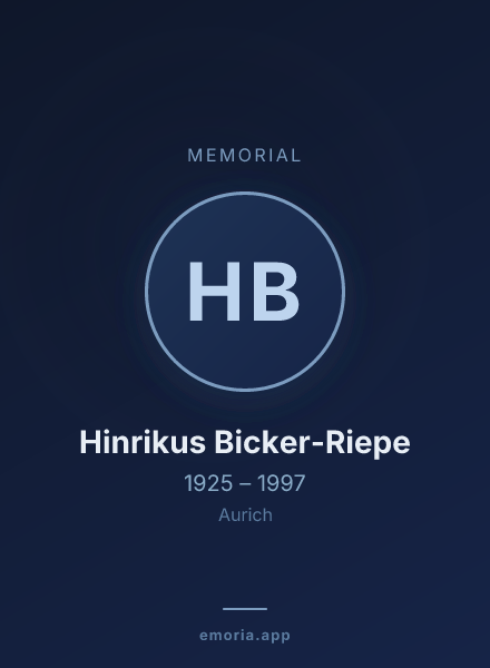 Memorial portrait of Hinrikus Bicker-Riepe