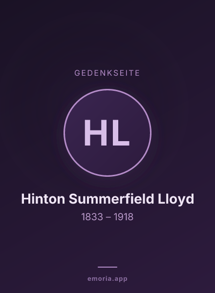 Gedenkportrait von Hinton Summerfield Lloyd
