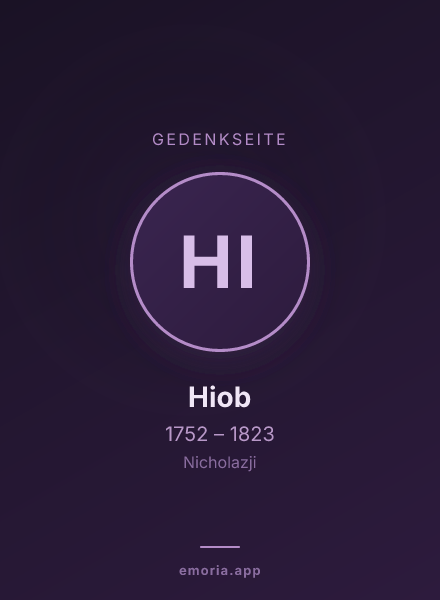 Gedenkportrait von Hiob