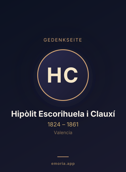 Gedenkportrait von Hipòlit Escorihuela i Clauxí