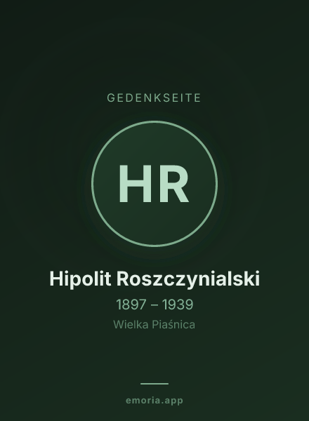Gedenkportrait von Hipolit Roszczynialski