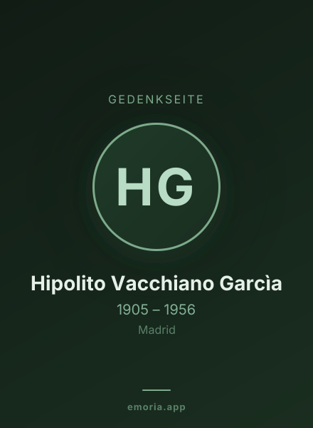 Gedenkportrait von Hipolito Vacchiano Garcìa