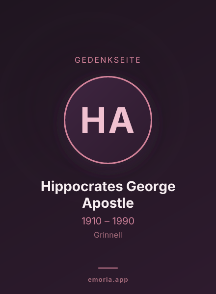 Gedenkportrait von Hippocrates George Apostle