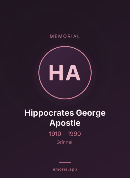 Memorial portrait of Hippocrates George Apostle