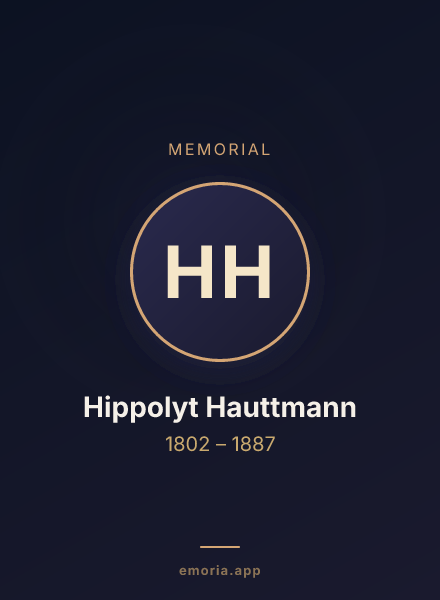 Memorial portrait of Hippolyt Hauttmann