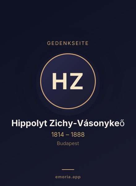 Gedenkportrait von Hippolyt Zichy-Vásonykeő
