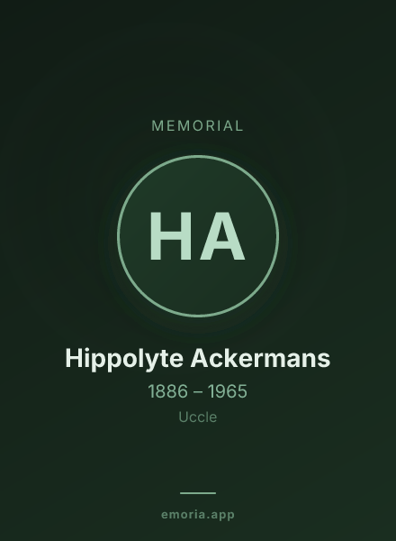 Memorial portrait of Hippolyte Ackermans