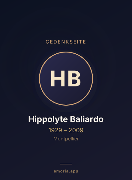 Gedenkportrait von Hippolyte Baliardo