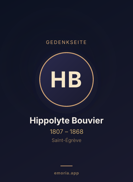 Gedenkportrait von Hippolyte Bouvier