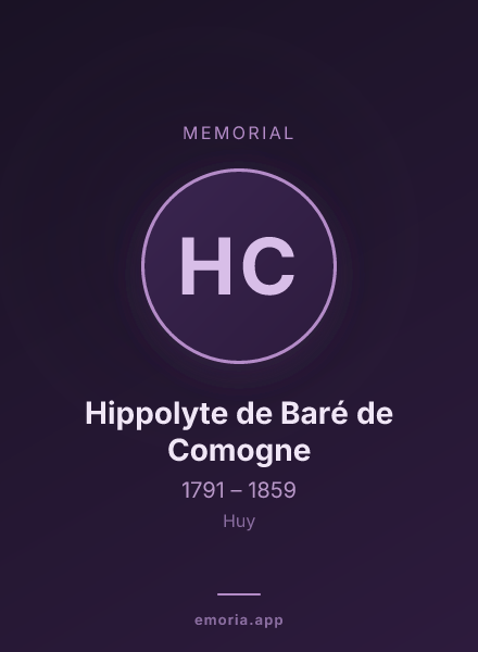 Memorial portrait of Hippolyte de Baré de Comogne