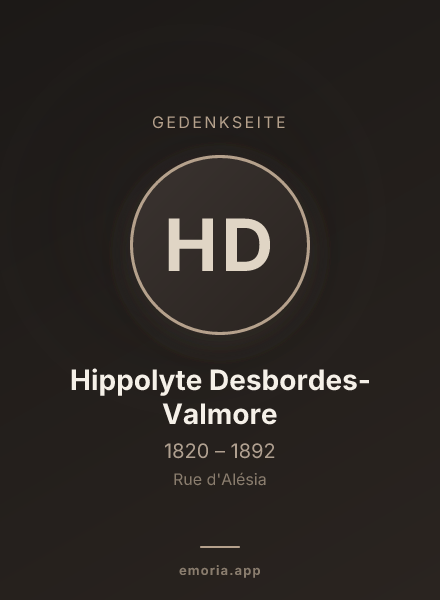 Gedenkportrait von Hippolyte Desbordes-Valmore