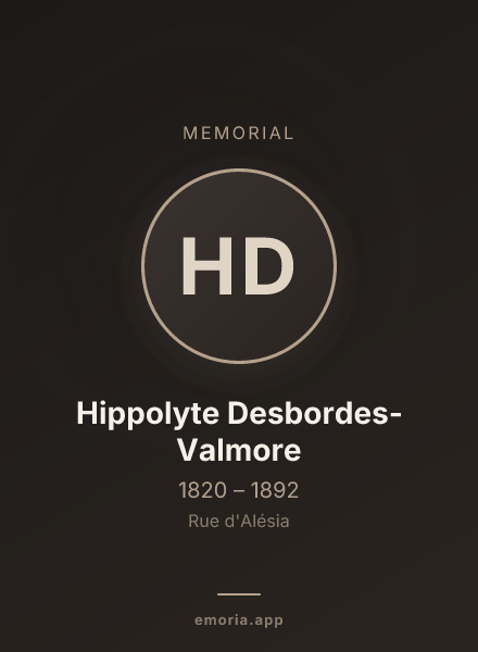 Memorial portrait of Hippolyte Desbordes-Valmore