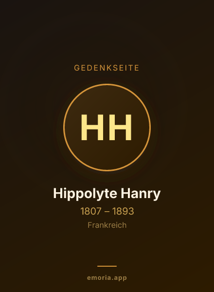 Gedenkportrait von Hippolyte Hanry