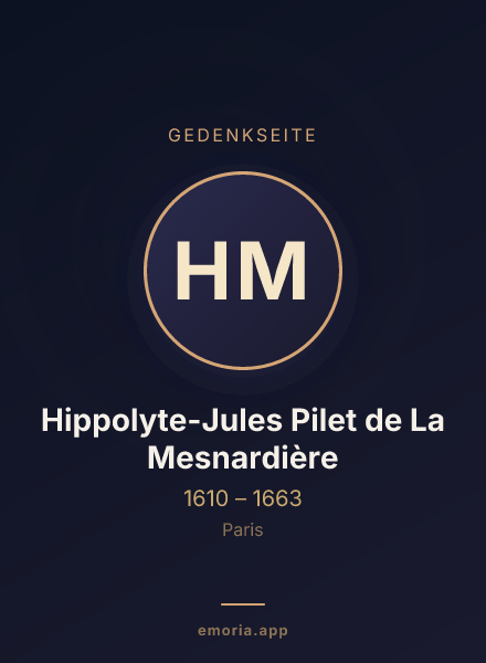Gedenkportrait von Hippolyte-Jules Pilet de La Mesnardière