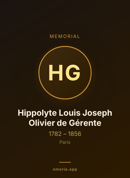 Memorial portrait of Hippolyte Louis Joseph Olivier de Gérente