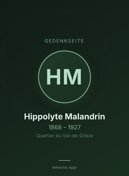 Gedenkportrait von Hippolyte Malandrin