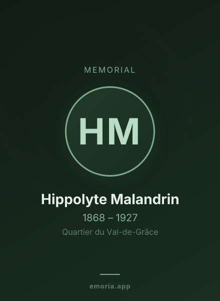 Memorial portrait of Hippolyte Malandrin