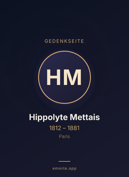Gedenkportrait von Hippolyte Mettais