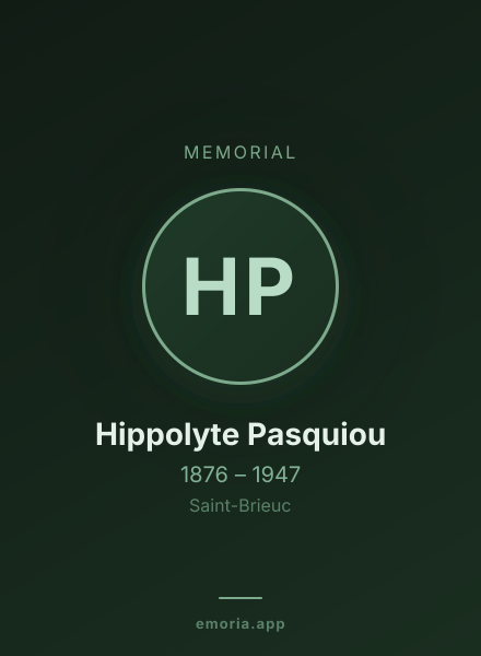Memorial portrait of Hippolyte Pasquiou