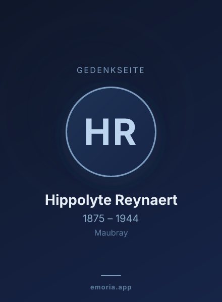 Gedenkportrait von Hippolyte Reynaert