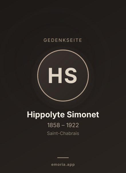 Gedenkportrait von Hippolyte Simonet