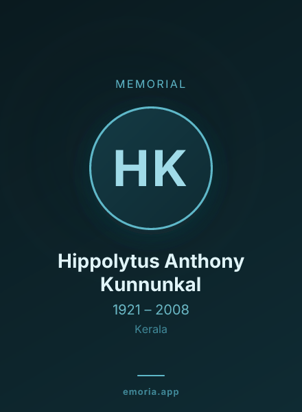 Memorial portrait of Hippolytus Anthony Kunnunkal