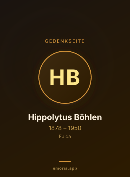 Gedenkportrait von Hippolytus Böhlen