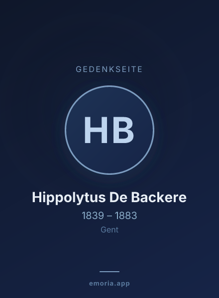 Gedenkportrait von Hippolytus De Backere