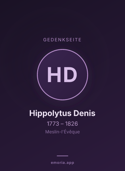 Gedenkportrait von Hippolytus Denis