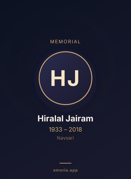 Memorial portrait of Hiralal Jairam
