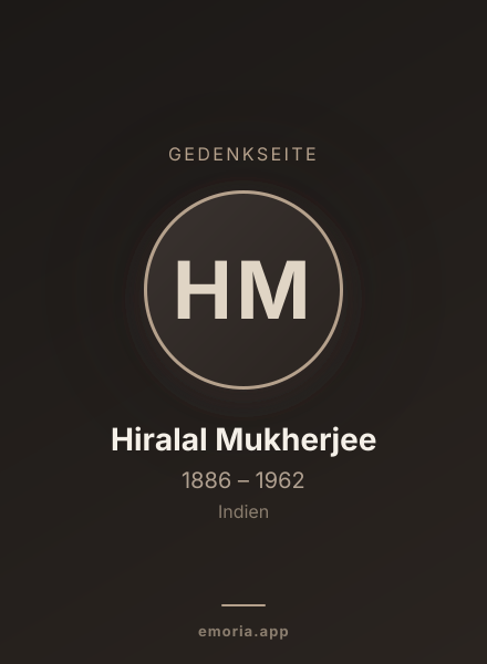 Gedenkportrait von Hiralal Mukherjee
