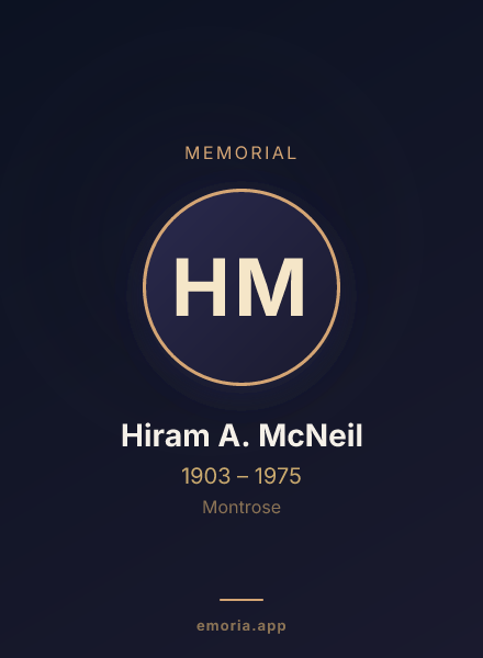 Memorial portrait of Hiram A. McNeil