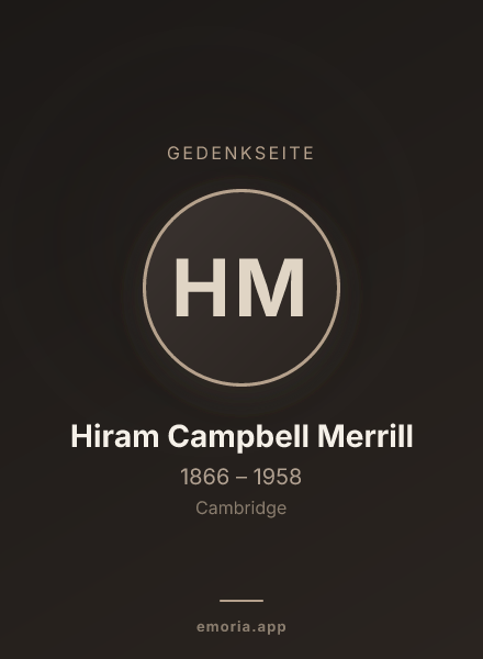 Gedenkportrait von Hiram Campbell Merrill