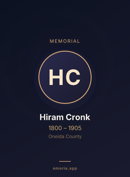 Memorial portrait of Hiram Cronk