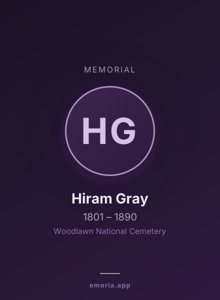 Memorial portrait of Hiram Gray
